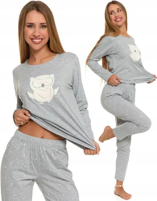 Obrázok produktu pre Moraj Dámske pyžamo s dlhým rukávom + pyžamové nohavice 5600-004, farba: sivá, veľkosť: 2XL