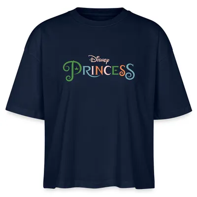 Produktbild von Disney Prinzessinnen Schriftzug Boxy Shirt Damen, XS, Navy