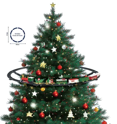 Productafbeelding van Clayre & Eef kerstdecoratie: treintje, groen, kunststof
