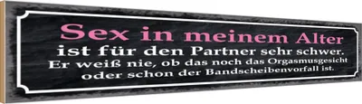 Produktbild von vianmo Holzschild 10x46 cm Sex im meinem Alter ist schwer Spruch Zitat