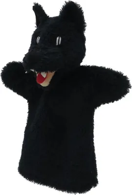 Produktbild von Handpuppe Wolf schwarz, 28cm, ohne Beine