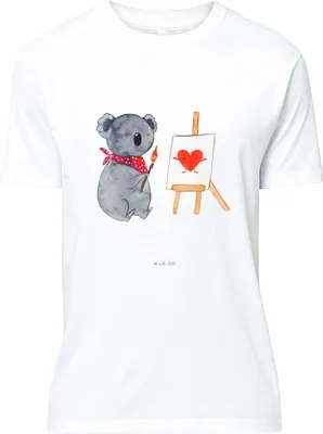 Produktbild von Mr. & Mrs. Panda Tshirt Koala Künstler - Weiß - Geschenk, Gefühle, Zeichnen, Baumwoll T-Shirt, Liebesgeschenk, oberteil, S, Liebe, Jersey-Shirt