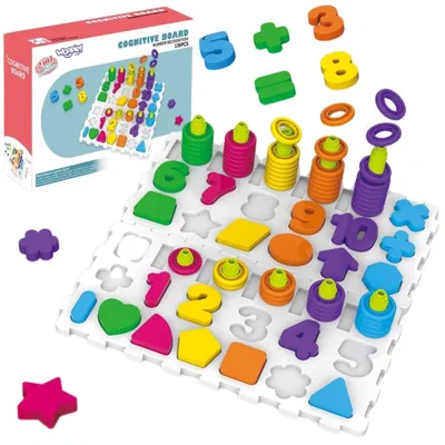 Produktbild von Woopie Montessori Puzzle Sortierer Gehirntraining Buchstaben Zahlen 139 Teile