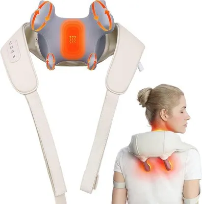 Produktbild von Famanu Nackenmassagegerät mit Wärme - für Schmerzlinderung und Tiefengewebemassage