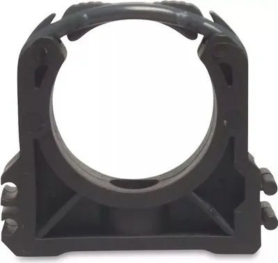 Produktbild von tecuro Rohrschelle Ø 75 mm (10 Stk), für PVC-U Rohr, Poolflex, HT-Rohr, erweiterbar, PP schwarz