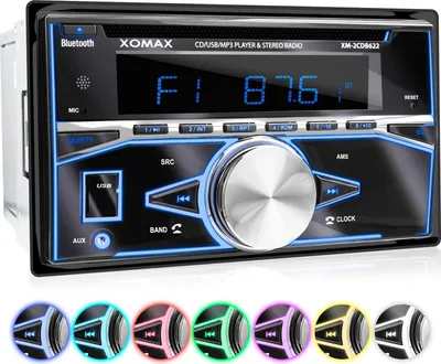 Produktbild von XOMAX XM-2CDB622 Autoradio mit CD Player, Bluetooth Freisprecheinrichtung, USB, AUX, 2 DIN