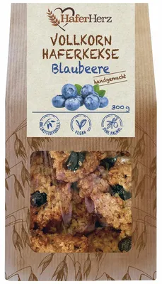 Produktbild von HaferHerz Vollkorn Haferkekse Blaubeere 300g
