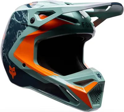Produktbild von FOX V1 Image Print Motocross Helm, blau/türkis/orange, L