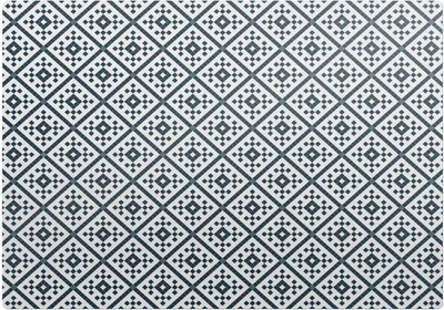 Produktbild von Geometrisches Retro-Muster – Bodenschutzmatte – Rutschfest – Schutzmatte für Büro – Vinylmatte – Stuhlunterlage  – 100 x 100 cm