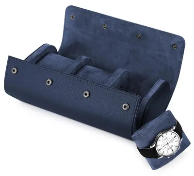 Produktbild von Leder-Uhrenbox für 3 Uhren mit Organizer