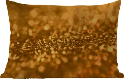 Produktbild von MuchoWow® Outdoor Kissen - Gold - Wassertropfen - Abstrakt - Luxe - 50x30 cm - Wetterfest - Lounge Kissen - Sofa kissen - Wohnzimmer Dekoration