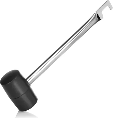 Produktbild von com-four® Gummihammer mit Heringsauszieher 440 g - Schonhammer mit Metallschaft - Hering-Hammer für Camping und Handwerk - gedämpfter Sanft-Schlaghammer