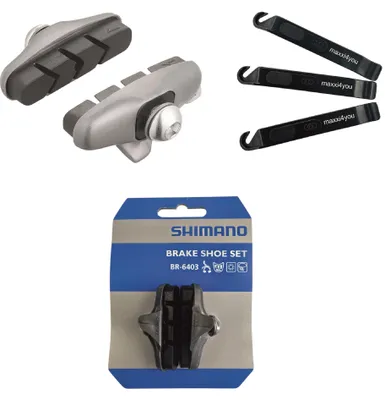 Produktbild von Shimano BR-6403 Bremsschuhe R50T2 Schwarz 1 Paar inkl. Reifenheber