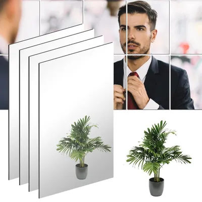 Produktbild von Wandspiegel Selbstklebend 30x40 cm HD Glas Rahmenlos Badspiegel Kleben Spiegel