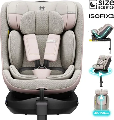 Produktbild von Daliya® BRAVO i-Size, 360° drehbarer Kindersitz, ISOFIX & Stützfuß, Mitwachsender Autokindersitz 0–12 Jahre (40–150 cm), atmungsaktiv, Kinderautositz