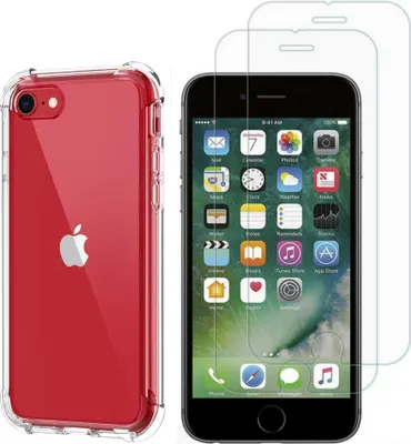 Image de Housse antichoc pour iPhone SE 2022 / SE 2020 avec 2 protections d'écran en verre trempé Phonillico®