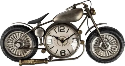 Produktbild von Wanduhr Motorrad Antikoptik 41x20cm silber aus Metall Formano