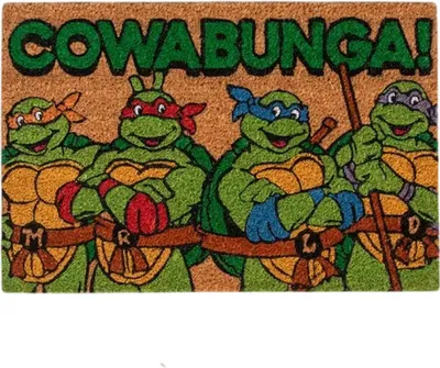 Image de Tapis de porte Teenage Mutant Ninja Turtles - "Turtles Cowabunga" TT197 (taille unique) (Marron/Vert)