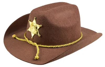 Immagine prodotto di Cappello da cowboy Sheriff per adulti marrone-oro