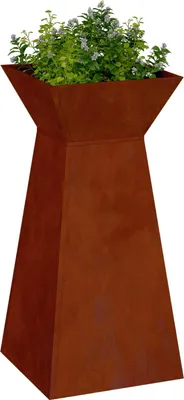 Zdjęcie produktu dla Donice Ogrodowe 2 Szt. Z Miską 35X35X73 Cm Z Stali Corten Lumarko!