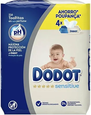 Immagine prodotto di Salviette umidificate naturali DODOT SENSITIVE PH 216 pz