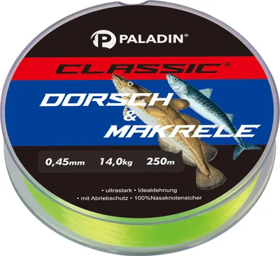 Produktbild von Paladin Angelschnur Dorsch 250 m 0,45 mm fluogelb