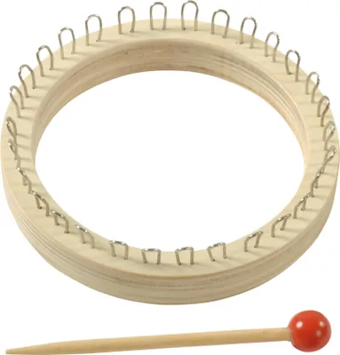 Immagine prodotto di EDUPLAY 210211 Anello da maglia grande Ø 12,3 x 3 cm incl. 1 ago da maglia + istruzioni, natura