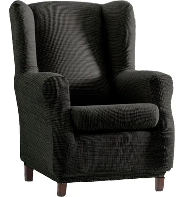 Produktbild von Ohrensesselbezug dunkelgrau, elastisch Jacquard, atmungsaktiv, für Ohrensessel