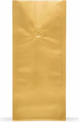 Produktbild von 1000x Quad Bags 120x90x290 mm mit Aromaschutzventil 500g gold