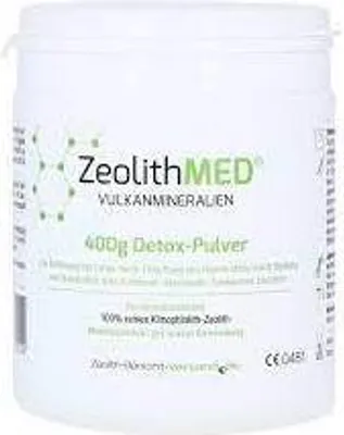 Produktbild von Zeolith MED Detox-Pulver, Entgiftungsgetränk, Flasche, 400 ml, Schwermetalle (Quecksilber, Blei, Cadmium), Aluminium, Ammonium, Histamin, 100%...