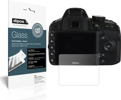Produktbild von 1x Schutzfolie für Nikon D3200 matt - Anti-Shock 9H Folie dipos Glass Kunststoffglas
