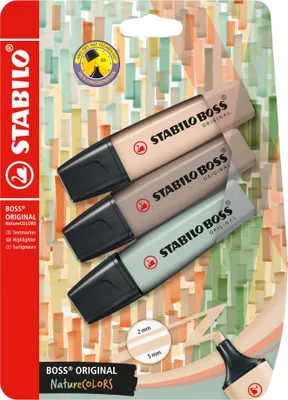 Produktbild von STABILO BOSS NatureCOLORS Textmarker - 2+5 mm - 3 Stück