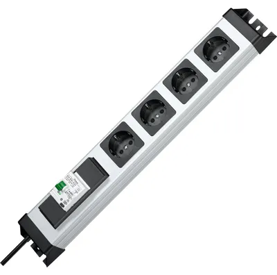 Produktbild von Kopp POWERversal, 1,4 m, IP20, Schwarz, Grau, 4 AC-Ausgänge, 3600 W, 16 A