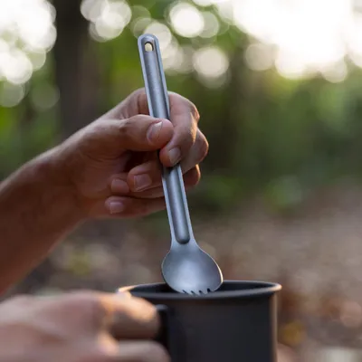 Produktbild von Titan Spork Set 2tlg leicht Camping Besteck