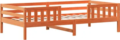 Produktbild von vidaXL Massivholzbett ohne Matratze Wachsbraun 75x190 cm Kiefernholz