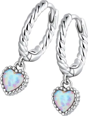 Image de Créoles en argent 925 avec pendentif cœur en zircone