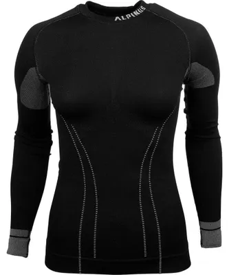 Produktbild von Alpinus - "Tactical" Base Layer Oberteil für Damen, Thermoaktiv PP7306 (XL) (Schwarz/Grau)