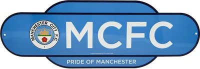 Obrázek produktu pro Manchester City FC - Závěsný nápis, Retro TA9856 (jedna velikost) (blankytně modrá/bílá)