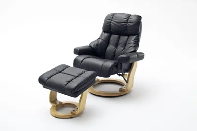 Produktbild von CALGARY XXL Relaxer 180 mit Hocker, Farbe:Schwarz/Natur