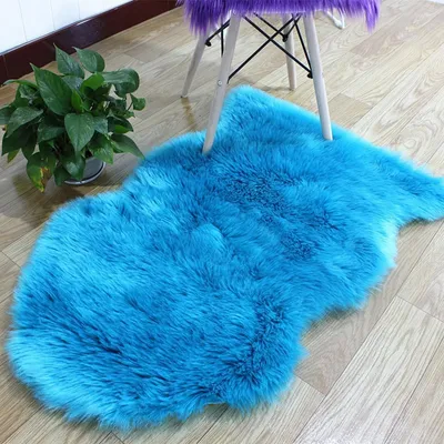 Imagen del producto de Alfombra redonda de pelo sintético, suave y esponjosa, ideal para salones y dormitorios
