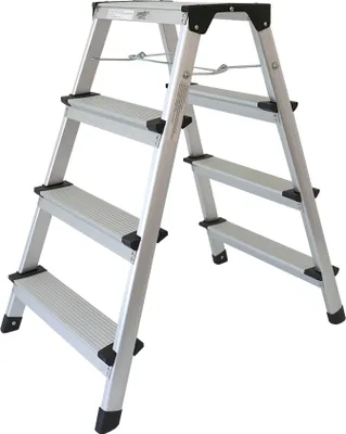 Produktbild von Klappbare Leiter 4 Stufen, Trittleiter aus Aluminium, Treppenleiter bis 150kg belastbar