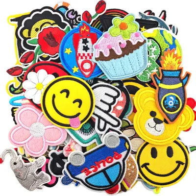65 Stick-Patches zum Aufbügeln, bunt, für Kleidung & Accessoires