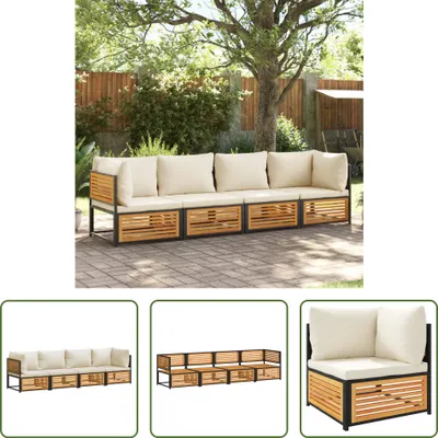Produktbild von The Living Store 4-tlg. Garten-Sofagarnitur mit Kissen Massivholz Akazie