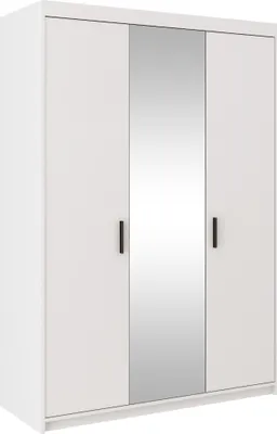 Produktbild von Tkmoebel 3-türiger Kleiderschrank Schrank LENA 3D + Spiegel Farben Weiß