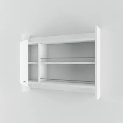 Image de Étagère de cuisine en panneau mélaminé blanc 85 x 65 x 15 cm