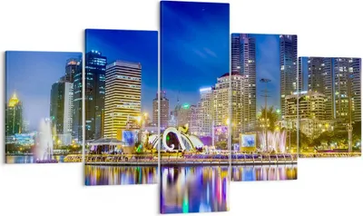 Produktbild von Bild auf Leinwand - Leinwandbild - Asien bangkok gebäude stadt - 125x70cm - Wand Bild - Wanddeko - Leinwanddruck - Bilder - Kunstdruck - Wanddekoration - Leinwand bilder - Wandkunst - EA125x70-2447