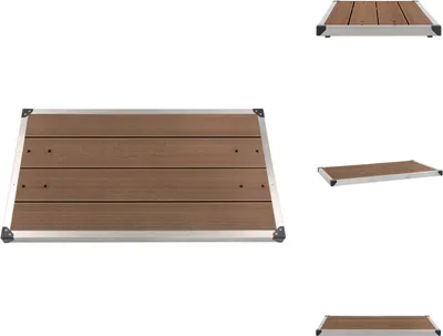 Immagine prodotto di vidaXL Piatto doccia da giardino in acciaio inox WPC 110 x 62 cm Marrone - Piatti doccia