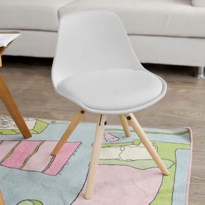 Produktbild von SoBuy® Kinderstuhl, Stühlchen, Sitzhocker, Sitzhöhe 35cm, weiß, FST46-W