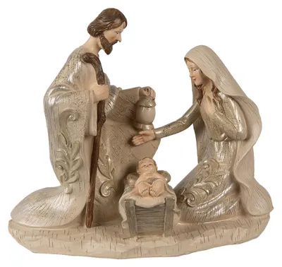 Imagen del producto de Clayre & Eef, figura para belén, 23 cm, color beige, poliresina
