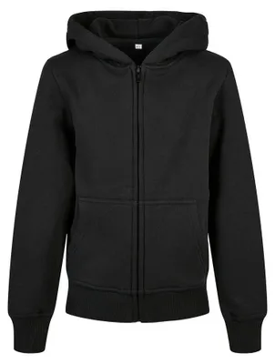 Immagine prodotto di Build Your Brand - Felpa con cappuccio "Basic" con zip integrale per bambini LT2349 (128) (Nero)